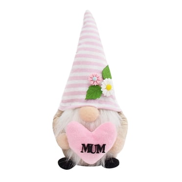 Style A Floral Gnome Plush Decor 9.44 Inches Spring Themed Doll With Wood Bead Nose Porch Display For Easter And Mothers Day Festive Home Ornament A