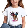 thumbnail image 1 of T-shirts Graphiques pour Fille Col Rond Manches Courtes Mignons Hauts d'Été T-Shirts, 1 of 7