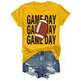 thumbnail image 1 of Charmgo Haut pour Femmes Tendance T-Shirts Jour de Match T-Shirt Imprimé 2D pour Femmes Manches Courtes Col Rond T-Shirt Mode Léger Doux Tenue Décontractée Vêtements pour Femmes Football Jaune TTG, 1 of 4