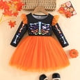 thumbnail image 2 of Robes pour Filles Halloween Tutu Fête Manches Longues Robe à Imprimé Dessin Animé pour Tout-Petit Bébé 9 Mois à 5 Ans Tenue Décontractée de Jeu, 2 of 9