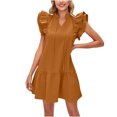 thumbnail image 1 of Robe d'Été pour Femmes Aguichant Mode Femmes Été Col Rond Robe Poupée Couleur Unie Robe Plissée Sans Manches Hauts Aguichant pour Femmes Été Aguichant Robe d'Été pour Femmes Hauts d'Été pour Femmes Aguichant, 1 of 1