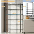 thumbnail image 2 of FDW 6-Tier Wire Shelving Unit, Wheels,  Heavy Duty Metal Rack, Adjustable Storage Shelf for Garage Utility, 2100 Lbs Capacity, Black, 2 of 7