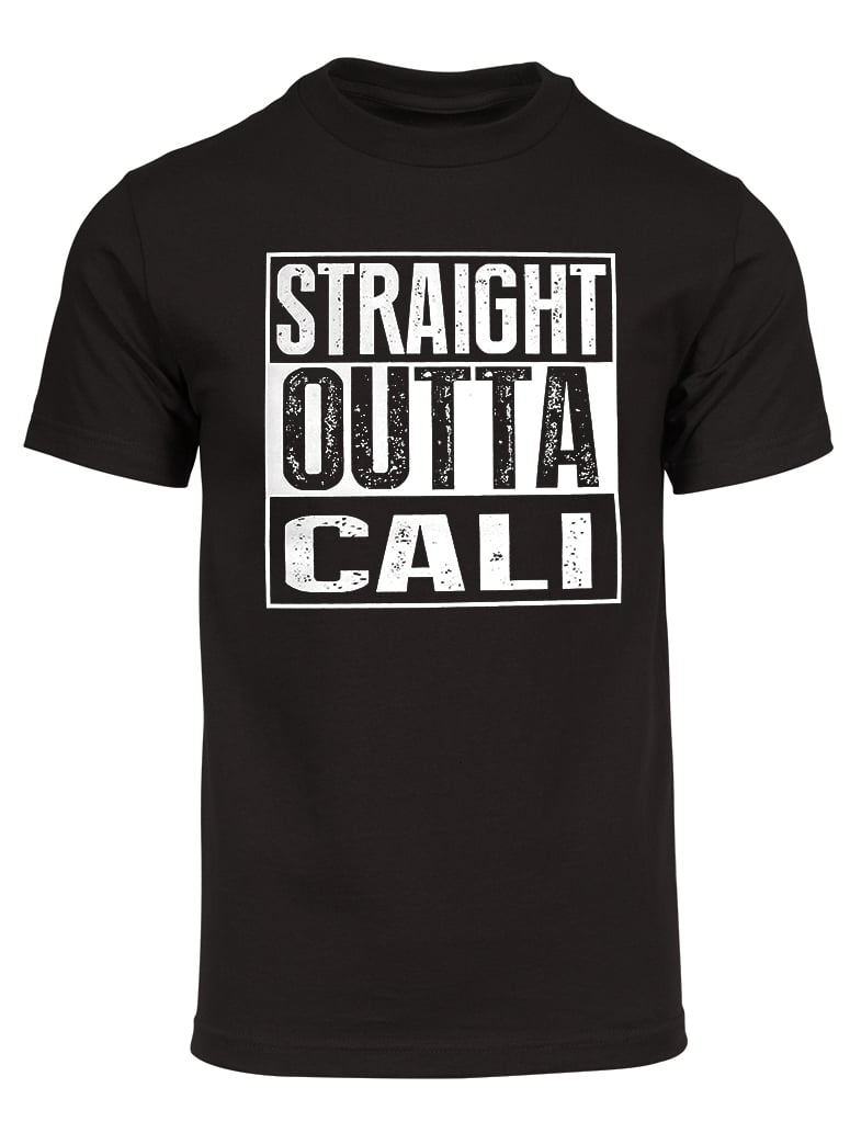 T-Shirt à Manches Courtes pour Hommes Straight Outta Cali - Brun - Grand