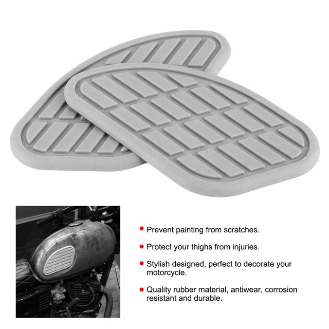 Motorcycle Fuel Tank Traction Pad Protector, Pair of Universal Motorcycle Rubber Tank Pad Side Gas Panels Knee Grip Protector Vintage Universal Knee Grip Decals for Knee Protect
