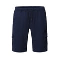 thumbnail image 1 of Mens Shorts Casual Solid Color Pocket High Waist Drawstring Knee Length Shorts Pants with Multi Pockets, 1 of 5