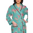 thumbnail image 4 of Moomaya Cotton Robe Women Long Printed Cotton Crossover Summer Bathrobes, 4 of 6