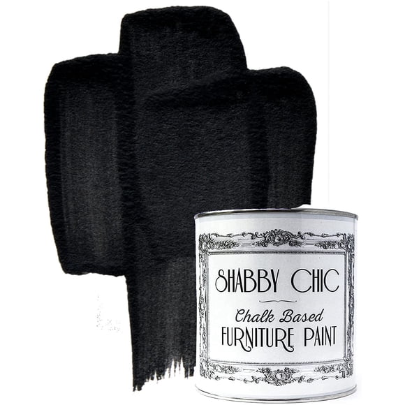 Shabby Chic Chalked Furniture Paint: Luxurious Chalk Finish Furniture and Craft Paint for Home Decor, DIY Projects, Wood Furniture - Interior Paints with Rustic Matte Finish - 8.5oz - Black Liquorice