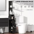 thumbnail image 4 of HOMCOM Narrow Bathroom Floor Cabinet with Drawer, Open Shelves, Black, 4 of 10