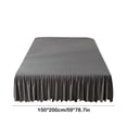thumbnail image 3 of HHBEAUTY Solid Color Bed Skirt, Wrap-Around Elastic Ruffled Eyelet Bed Skirt Full Size Dust Ruffle, Bed Sheet Dirtproof Non-slip Protective Cover Cover, 59.1x78.7", 3 of 6