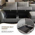 thumbnail image 4 of HONBAY Modern Modular Polyester Couches and Convertible Sofas Sectional with Storage for Living Room and Bedroom, Grey, 4 of 7