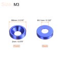 thumbnail image 2 of Unique Bargains Lot de 30 Rondelles à Encastrer M3 en Alliage d'Aluminium Anodisé pour Finition, Bleu, 2 of 4