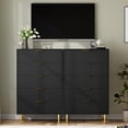 thumbnail image 3 of Kojooin 5 Drawer Wood Dresser, Tall Modern Storage Chest with Gold Handles for Bedroom, Living Room, Closet, 3 of 7