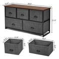 thumbnail image 2 of Gymax Commode à 5 Tiroirs Unité de Rangement Table d'Appoint Présentoir Organisateur Dortoir Bois Noir, 2 of 10