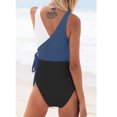 thumbnail image 3 of Womens Summer Beach Printed Zip Front One Piece Swimsuit Swimwear, 3 of 5