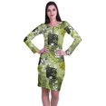 thumbnail image 1 of Moomaya Womens Full Sleeve Printed Midi Length Printed Bodycon Dress, 1 of 6