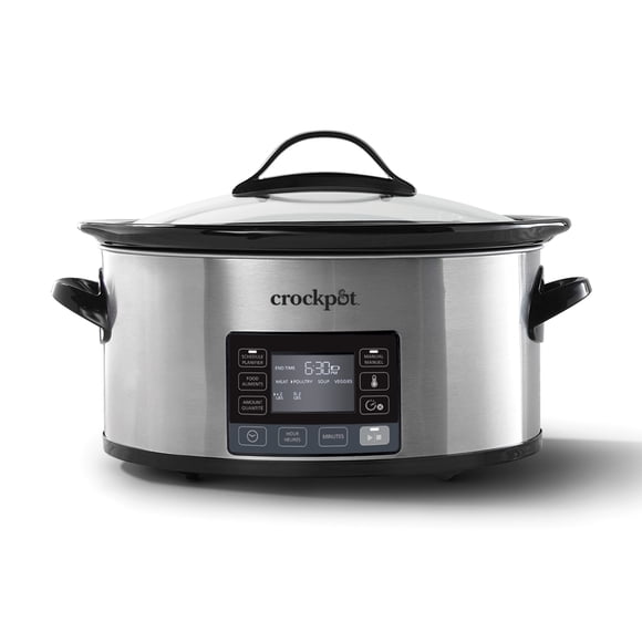 Mijoteuse Crockpot avec cycle de cuisson réglable MonTemps | Mijoteuse programmable 5,7 L pour sept personnes ou plus | Acier inoxydable