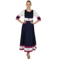 thumbnail image 1 of Bimba Femme Style Chic Bleu Anarkali Kurta Kurti Manches 3/4 Haut Indien Formel Blouse, 1 of 2