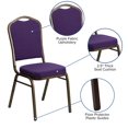 thumbnail image 2 of HERCULES Series Crown Back Stacking Banquet Chair in Purple Fabric - Gold Vein Frame, 2 of 9