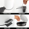 thumbnail image 5 of mDesign Extra Small Modern 3-Liter/.7 Gallon Round Metal Lidded Step Trash Can Compact Garbage Bin with Removable Liner Bucket and Handle for Bathroom Kitchen Craft Room Office Garage - White, 5 of 5