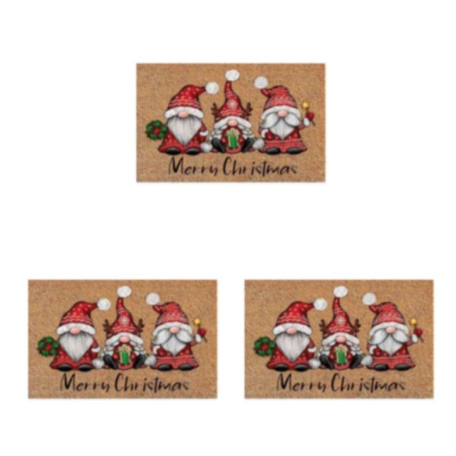 Maytalsory Soft And Comfortable Christmas Doormats Water Absorption For Easy To Clean Santa Claus 3Set