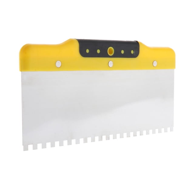 DOLITY Truelle pour Cloison Sèche Mastic Outil à Main pour Cloison Sèche Plancher Carrelage Spatule Crantée Truelle en Acier 250mm