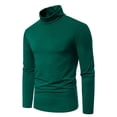 thumbnail image 2 of Chandails d'Automne Chandail à Enfiler pour Hommes Chandail à Col Roulé pour Hommes Manches Longues Col Roulé sous-Chandails Légers Chandail à Col Ras du Cou pour Femmes P-62 Vert G, 2 of 8
