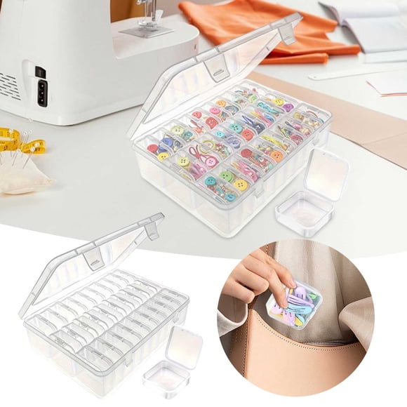 Clear Storage Containers with Hinged Lids for Organizing Tools Accessories and Craft Supplies