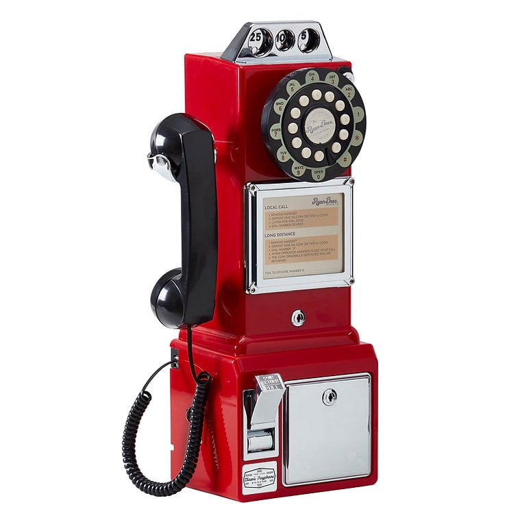 Ryan Bros. American Retro 1950's Payphone with Coin Bank Wall
