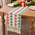 thumbnail image 4 of Boovnll Christmas Table Flags Boho Cotton Knotted Tassel Color Woven Christmas Tree Long Tablecloth Christmas Decoration Cloth Christmas Tablecloths, Christmas Decorations, 4 of 9