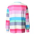 thumbnail image 5 of Leutsin Femmes Manches Longues Col Rond Rayé T-Shirt Imprimé Tops Pull-Over Chemisier, 5 of 5