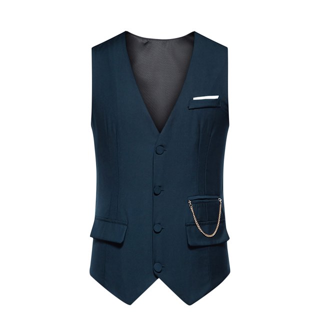 FAIWAD Gilet Classique pour Homme Formel d'Affaires Sans Manches Vintage Veste Gilet à Boutons devant Col en V Ajusté Gilet de Complet