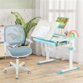 thumbnail image 4 of Costway Kids Desk Armchair Swivel Mesh Children Computer Chair with Adjustable Height Blue, 4 of 10