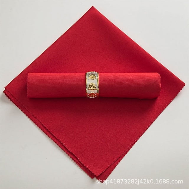 Serviettes en Tissu Lavables, Serviettes en Tissu Rouges, Serviettes de Table en Coton Doux 18.9x18.9 Pouces en Tissu, Serviettes de Table Rustiques, 6 Pcs Serviettes de Table Réutilisables avec Bords Ourlés
