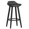 thumbnail image 1 of Set of 2 Mid-Century ABS & Solid Wood 26'' Counter Stool in Black, 1 of 7