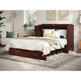 thumbnail image 2 of Pemberly Row Lit Escamotable Moderne Grand en Bois Massif avec Matelas, Noyer, 2 of 19