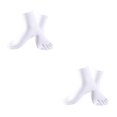 thumbnail image 1 of relayinert Soft Five Toe Socks Stretchable Cotton High Crew Socks Athletic Solid Socks White 2Set, 1 of 6