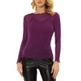 thumbnail image 1 of INSPIRE CHIC Blouse Transparente en Maille Pailletée pour Femme avec Bretelles Spaghetti Camisole TP Violet, 1 of 6