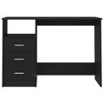thumbnail image 2 of vidaXL Desk with Drawers Black 110x50x76 cm Engineered Wood, 2 of 5