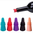 thumbnail image 2 of Meitianfacai Multicolore 5 Pcs Bouchons de Vin Bouchon de Bouteille pour Bouteilles de Vin, Outil de Bar Réutilisable Bouchon de Bouteille de Vin en Silicone Bouchon de Boisson Bouchon de Bouteille de Vin, 2 of 7