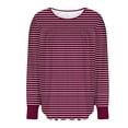 thumbnail image 4 of Lmnyox Hauts Grande Taille pour Femmes, Manches Longues Surdimensionnées, Col Rond, Chemises Plissées, Blouses Décontractées Mode, 4 of 6