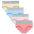 thumbnail image 1 of RKSTN 4Pc Womens Boxer Briefs High Waist Full Coverage Briefs Soft Breathable Postpartum Panties Patchwork Color Stretch Underpants, 1 of 9