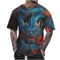thumbnail image 2 of Qertyioot Mode d'Été Décontractée T-shirt Imprimé à Col Rond pour Hommes, Évacuation de l'Humidité, Manches Courtes, 2 of 5
