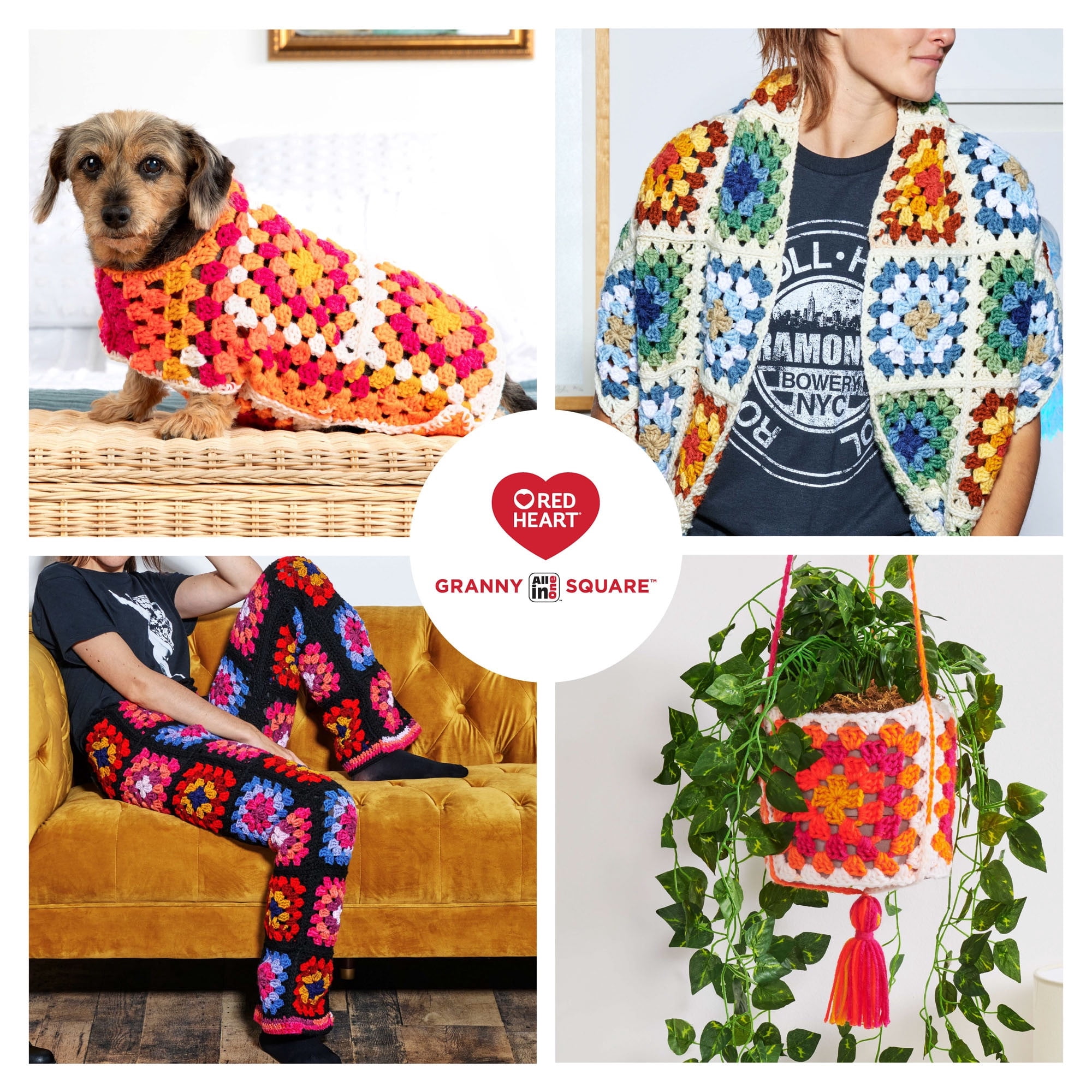 Red Heart® All In One Granny Square™ Fil acrylique peigné n° 4 (moyen) 8.8oz/250g 417 Yards