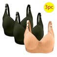 thumbnail image 1 of Bras for Women, 3PC Womans Large Size Solid Color Without Steel Ring Gathering Comfortable Bras Daily Bra, 1 of 3