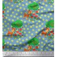 thumbnail image 1 of Soimoi Poly Crepe Fabric Floral,Tree & Deer Kids Decor Fabric Printed Yard 42 Inch Wide, 1 of 3