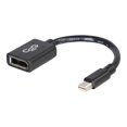 thumbnail image 1 of C2G 6in Mini DisplayPort to DisplayPort Adapter - Mini DP to DP Adapter - 4K 30Hz - Black - M/F - DisplayPort cable - Mini DisplayPort (M) to DisplayPort (F) - 6 in - black, 1 of 3