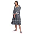 thumbnail image 4 of Moomaya Robe de Nuit en Coton à Manches Longues à Encolure Carrée Imprimée pour Femmes, 4 of 6