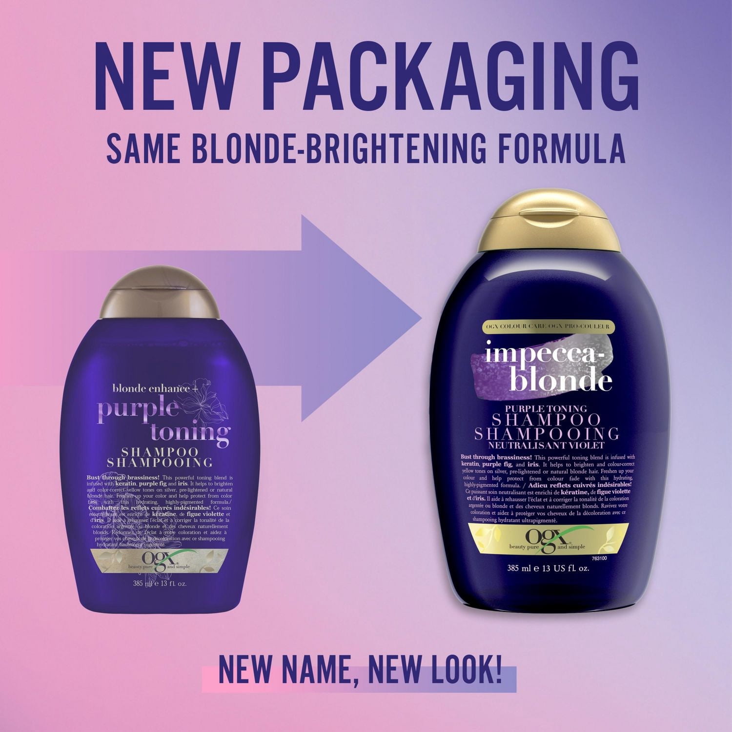 OGX Impecca-Blonde Purple Toning Shampoo, Blonde-Toning to Personalize Your Blonde