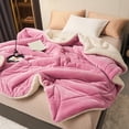 thumbnail image 4 of HOARBOEG Double Layer Thickened Fleece Blanket,Solid Multifunctional Bed Blankets,Full Size Microfiber Travel Throw Blankets,Winter Soft Fluffy Warm Static-Free Sofa Blanket (150 * 200cm, Hot Pink), 4 of 7