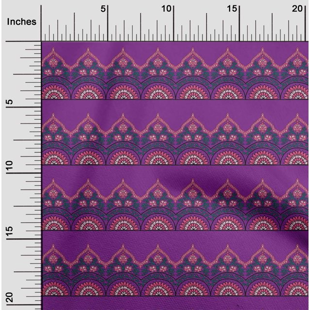 oneOone Polyester Lycra Fabric Leaves & Floral Block Fabric Prints By Yard 56 Inch Wide